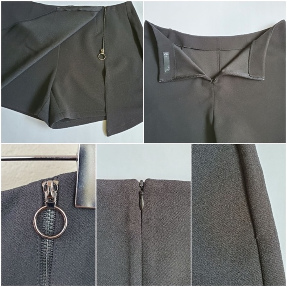 Edgy Sexy Zippered Split Open Front Skort Skirt M - Picture 8 of 8